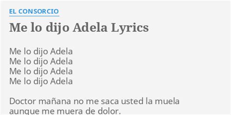 me lo dijo adela lyrics